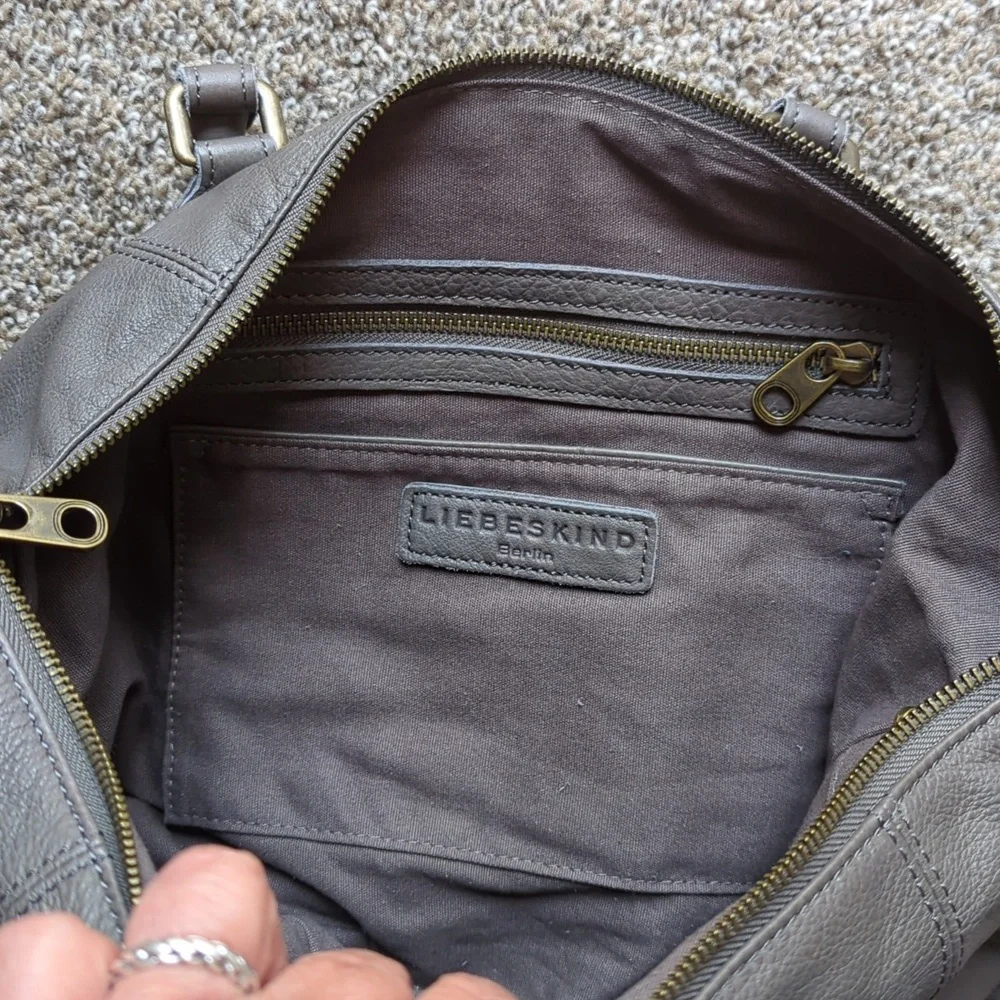 Liebskind Berlin Double Esther Gray Leather Satchel Bag